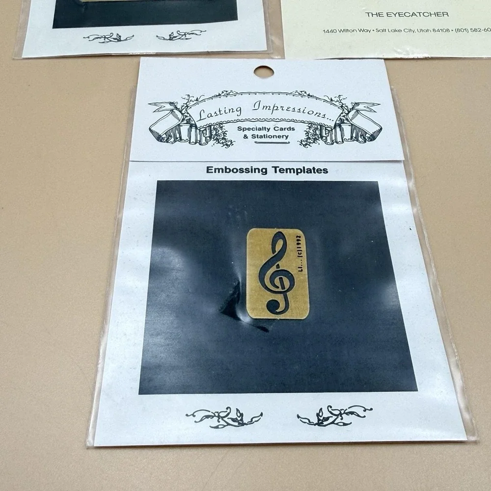 Lasting Impressions Brass Embossing Templates Lot 3 Cat Music Eyecatcher NEW